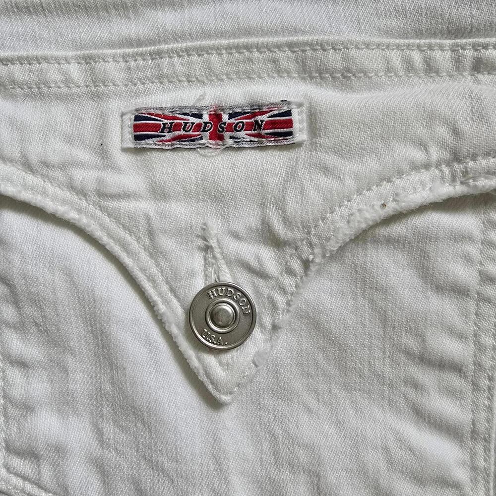 HUDSON - White Denim Shorts, Size 30 - Picture 4 of 5